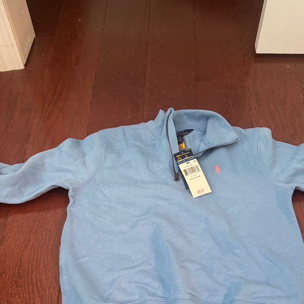 Ralph Lauren Light Blue Quarter-Zip Sweater